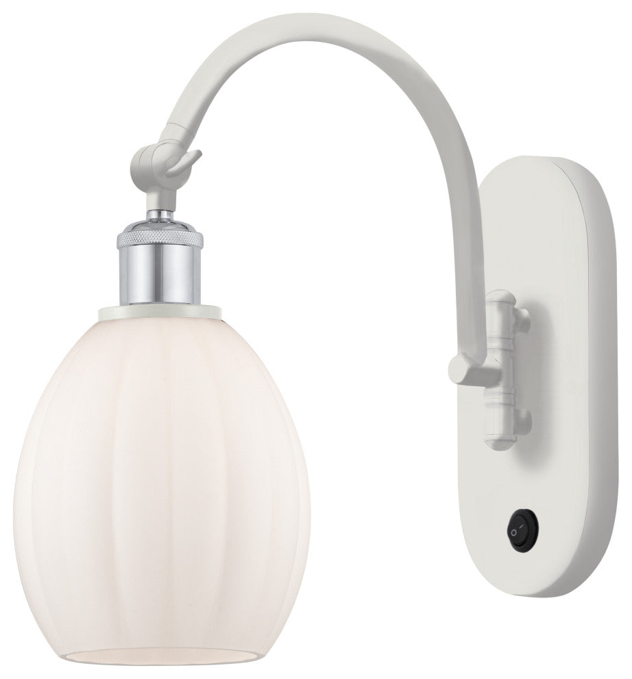 Innovations 518-1W-WPC-G81-LED Eaton 1 Light Sconce, White, Polished Chrome