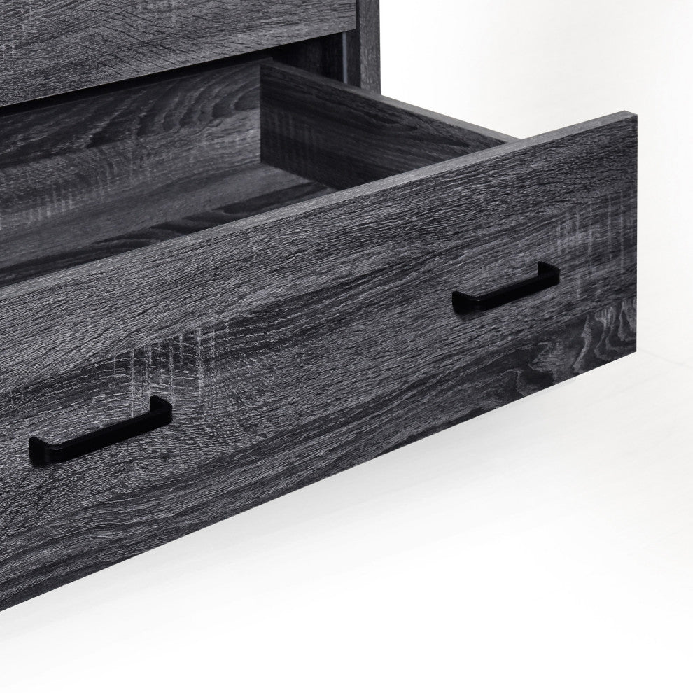 Titeca Contemporary 3 Piece Dresser and Nightstand Set, Sonoma Gray Oak