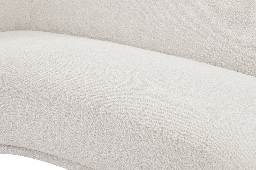 Hyde Boucle Fabric Upholstered, Cream, Sofa