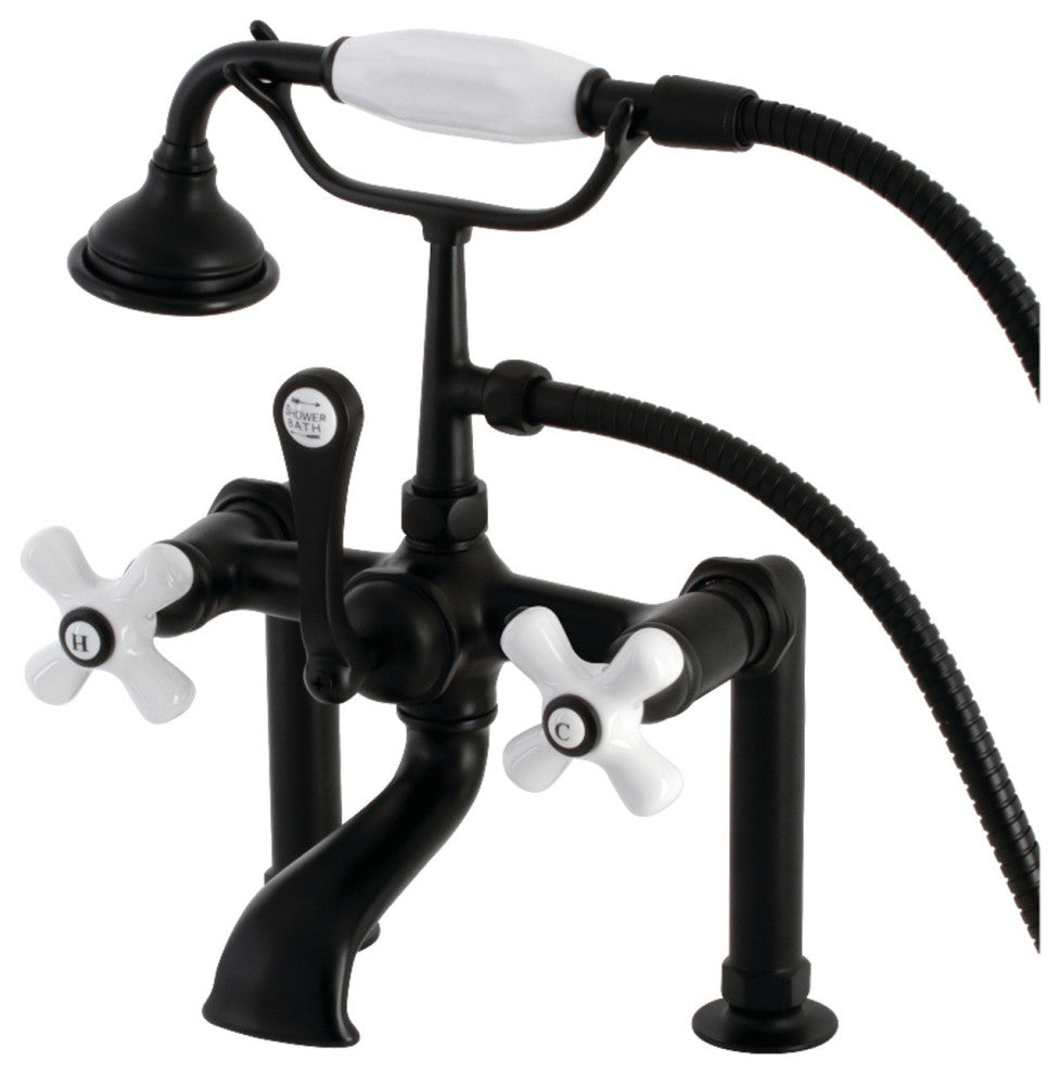 AE111T0 Deck Mount Clawfoot Tub Faucet, Matte Black