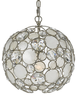 Crystorama Lighting Group 527 Palla 13"W Crystal Pendant - Antique Silver