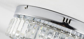 2-Light Chrome Dimmable LED Flush Mount With Clear Crystals