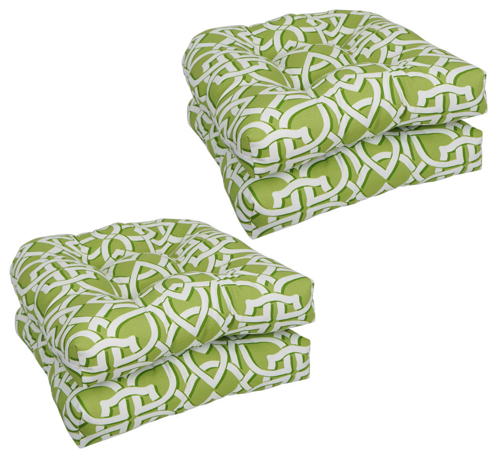 19" U-Shaped Dining Chair Cushions, Set of 4, Graystone Willow