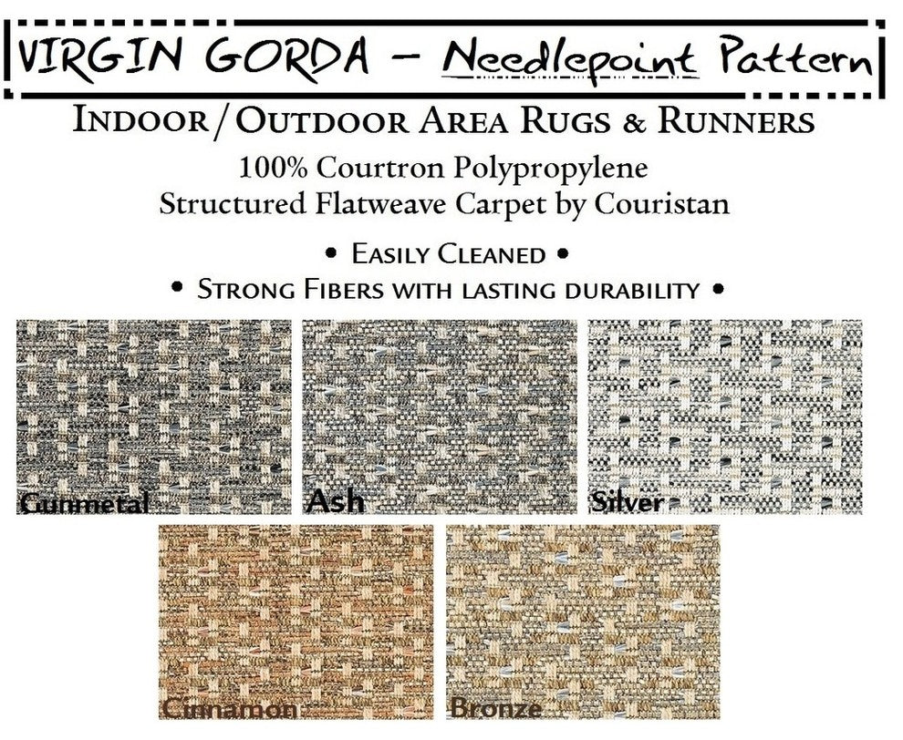 Couristan Virgin Gorda Indoor/Outdoor Area Rugs | 50+ Custom Sizes Available, Cinnamon, 1 Sample 6"x6"