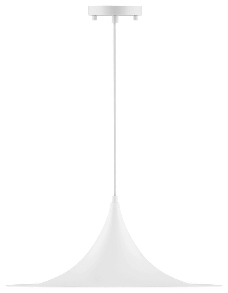 Costa LED Pendant, Replaceable LED, Matte White, 19in