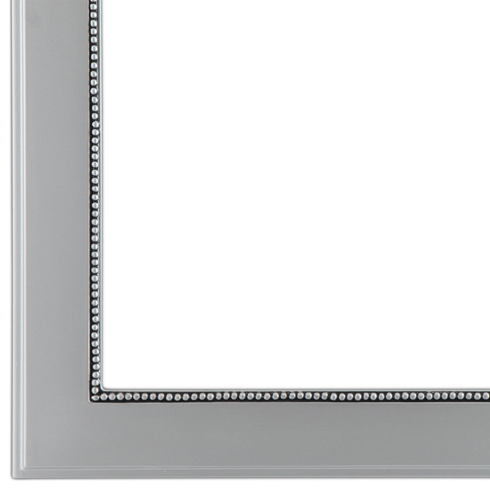 Yvonne Framed Mantel Mirror, Crescent Cathedral, 42.4"x31.4", Silver Spray