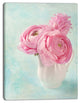 Pink Ranunculus Flowers in Vase, Floral Canvas Art Print, 30"x40"