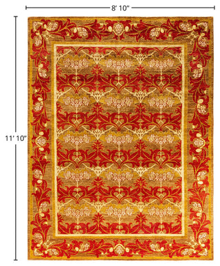 Overdyed, One-of-a-Kind Hand-Knotted Area Rug Brown, 8'10"x11'10"