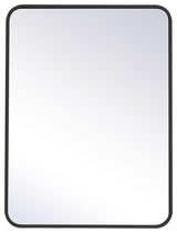 Elegant Decor Evermore 24x32" Soft Corner Metal Rectangular Mirror in Black