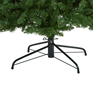 9' Slim Green Mountain Pine Artificial Christmas Tree With 600 Clear LED Lights