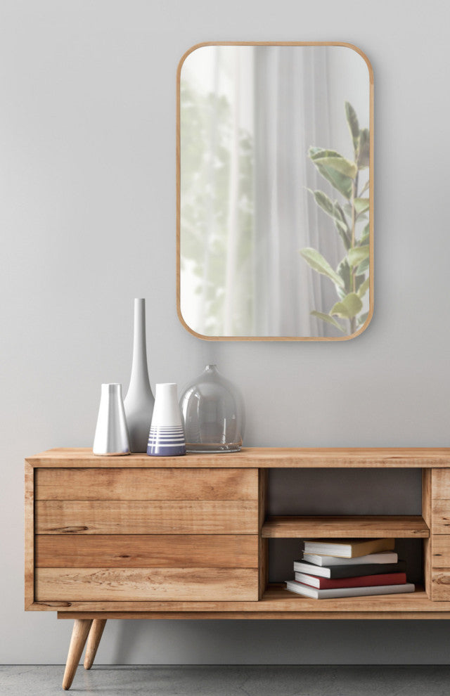 Nordlund Framed Wall Mirror, Natural 23x35