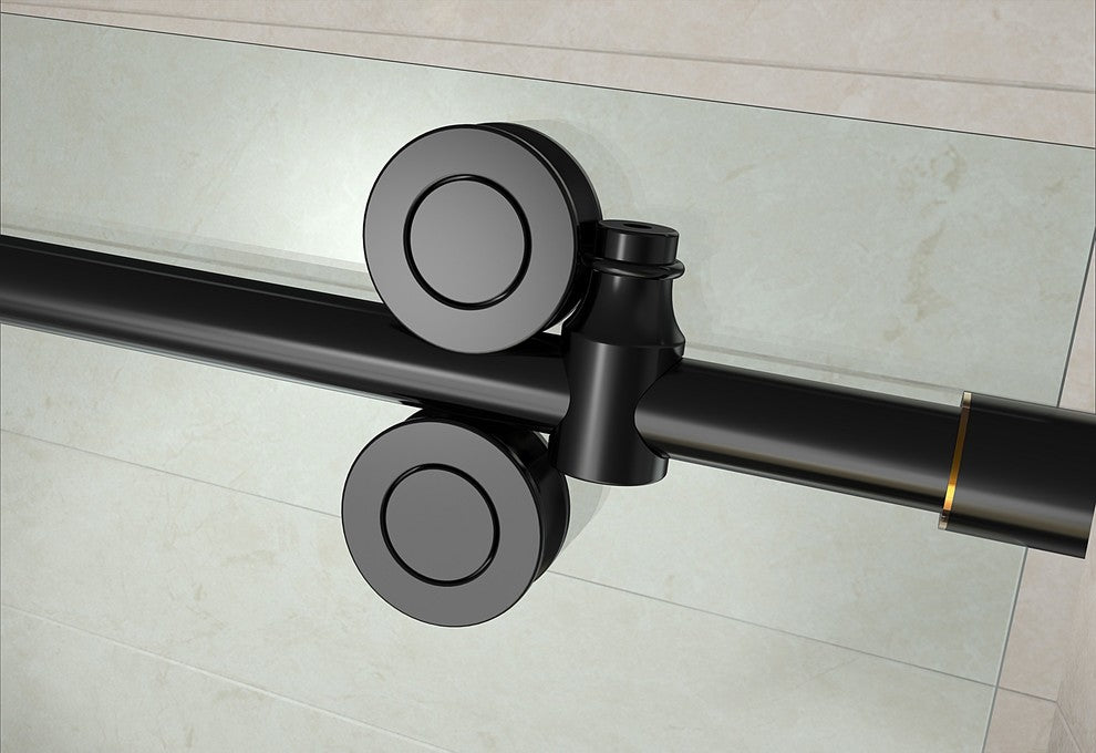 Langham 48"x36"x77.5" Completely Frameless Sliding Shower Door, ORB, Left Base