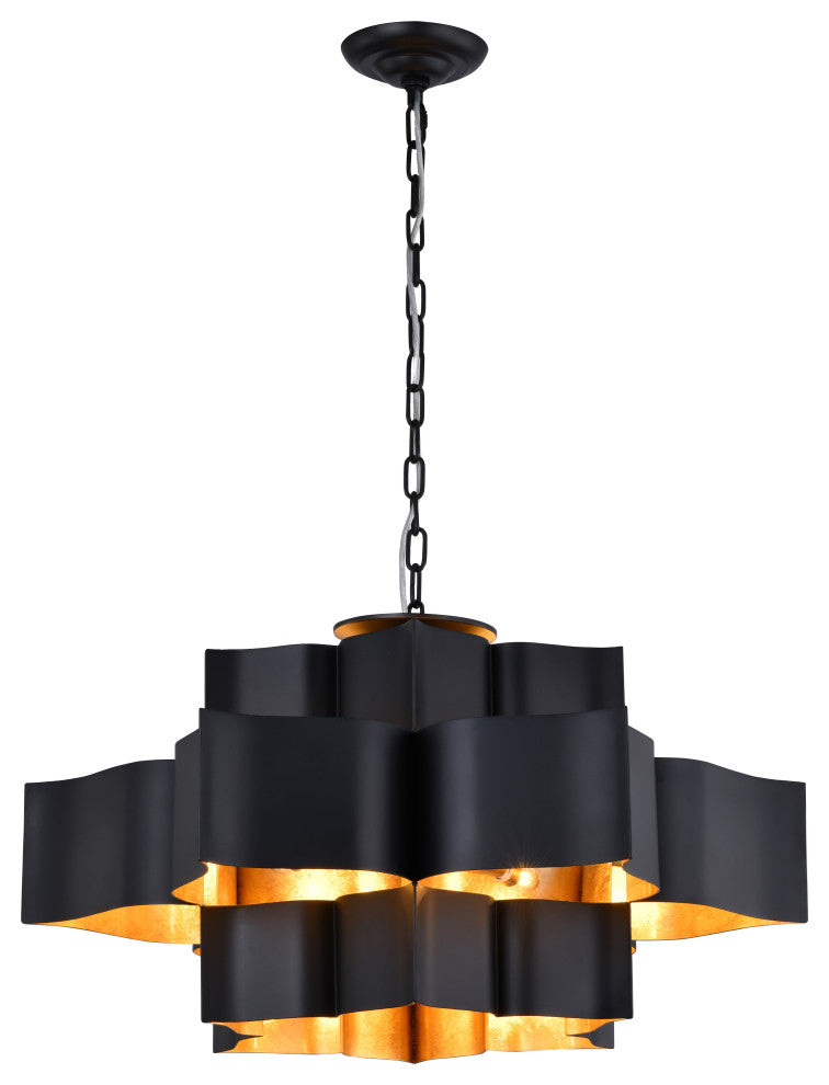 Bethel International MU03C30BG 12 Light Chandelier, Matte Black
