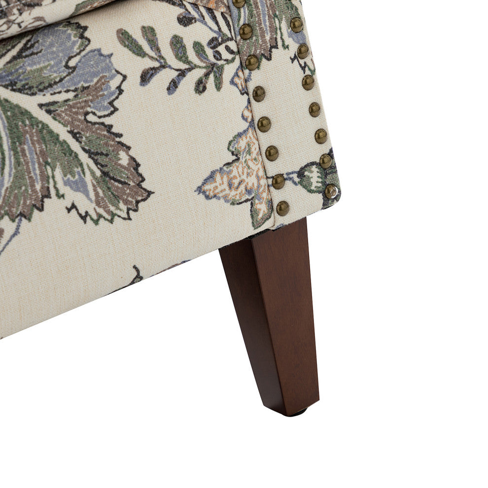 Comfy Armchair With Nailhead Trims, Gray