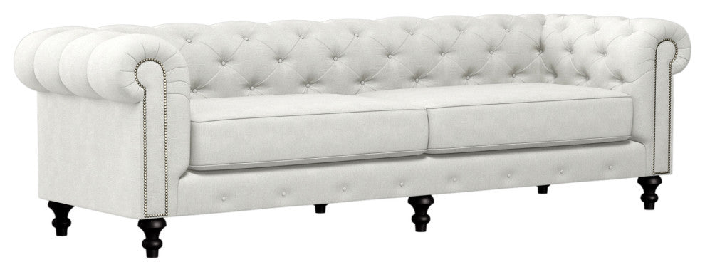 Nativa Interiors London 103" Sofa, Off White, Deep Plush Depth