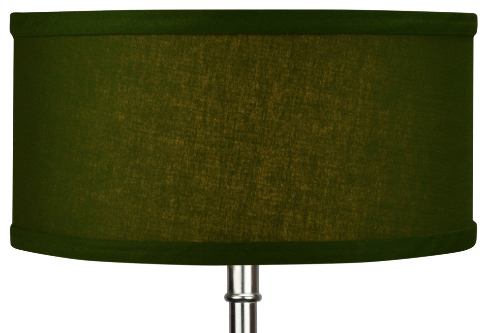 Fenchel Shades 10"x10"x5" Brass Spider Attachment Drum Shade, Linen Avocado
