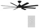 Hydra 80" Indoor/Outdoor 8-Blade Smart Ceiling Fan, Matte Black, 3500K Light Kit