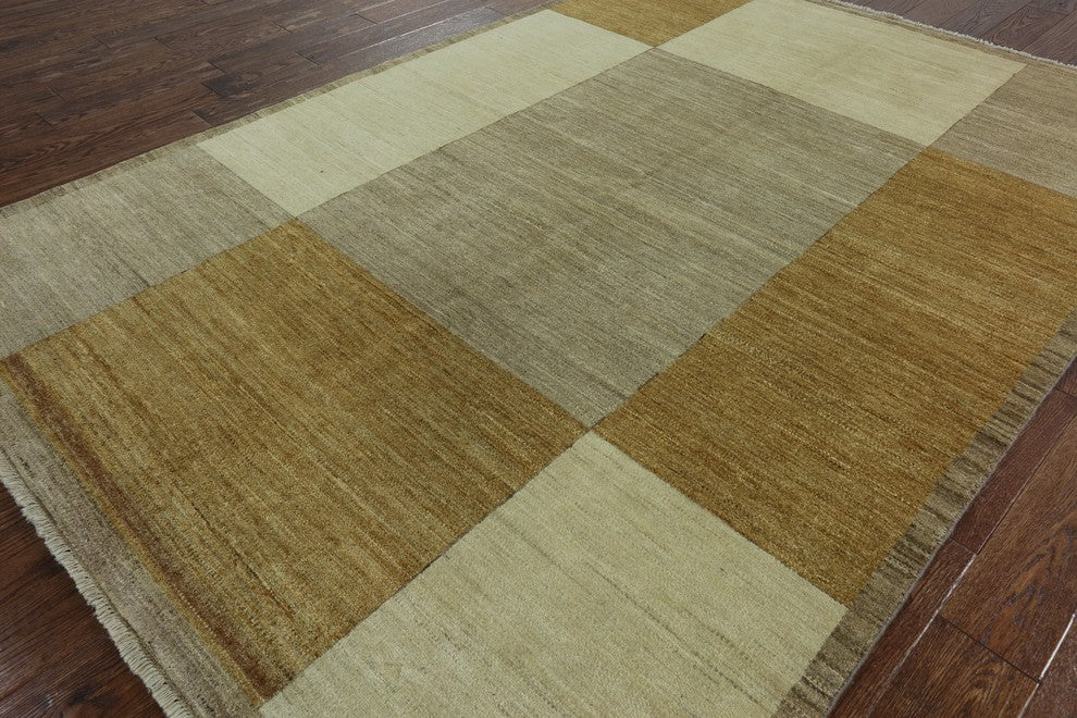 Kashkuli Oriental Multicolor Gabbeh Hand-Knotted Wool Rug, 6'x9'