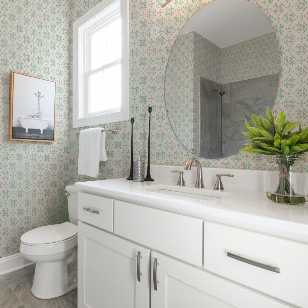 Decorative Tile Peel and Stick Wallpaper, Green