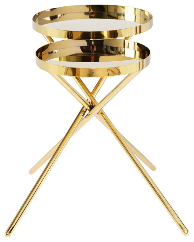 Olivia Side Table in Polished Gold Stainless Steel