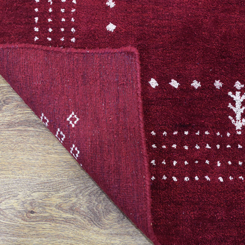 HAND KNOTTED LOOM SILK ECO-FRIENDLY AREA RUGS -6'x9',Rectangle,Red,Contemporary