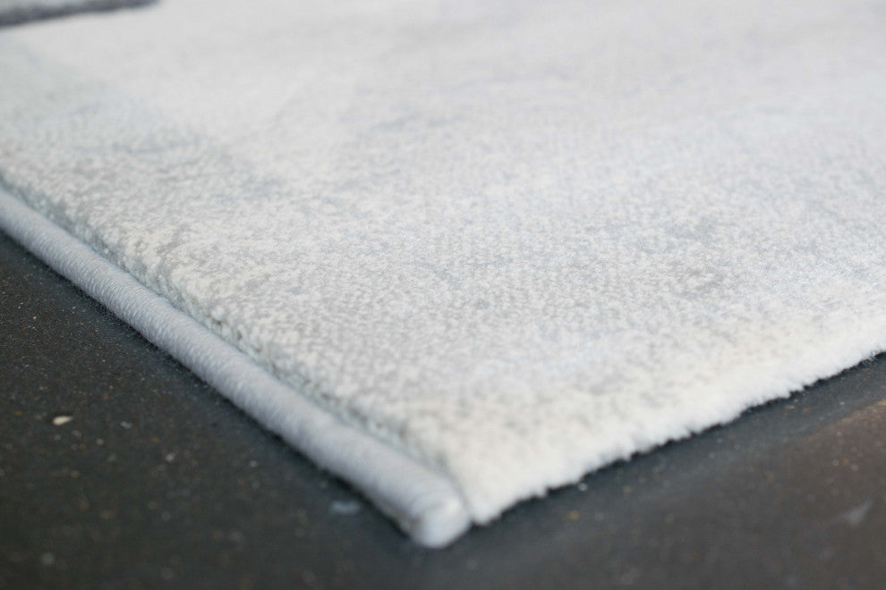 Essentials Abstract Orange, Sage, Blue, Gray, Ivory and Mauve Olefin Area Rug