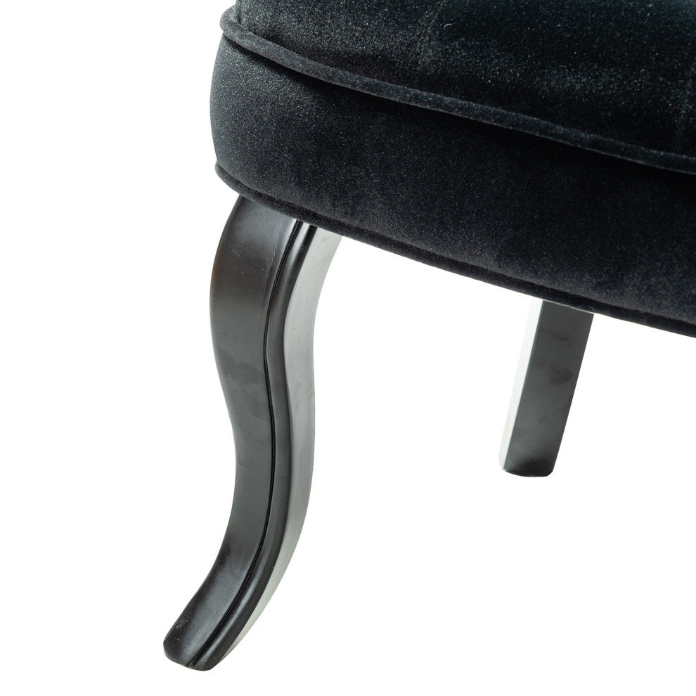 Upholstered Accent Chair With Tufted Back, Set of 2, Black