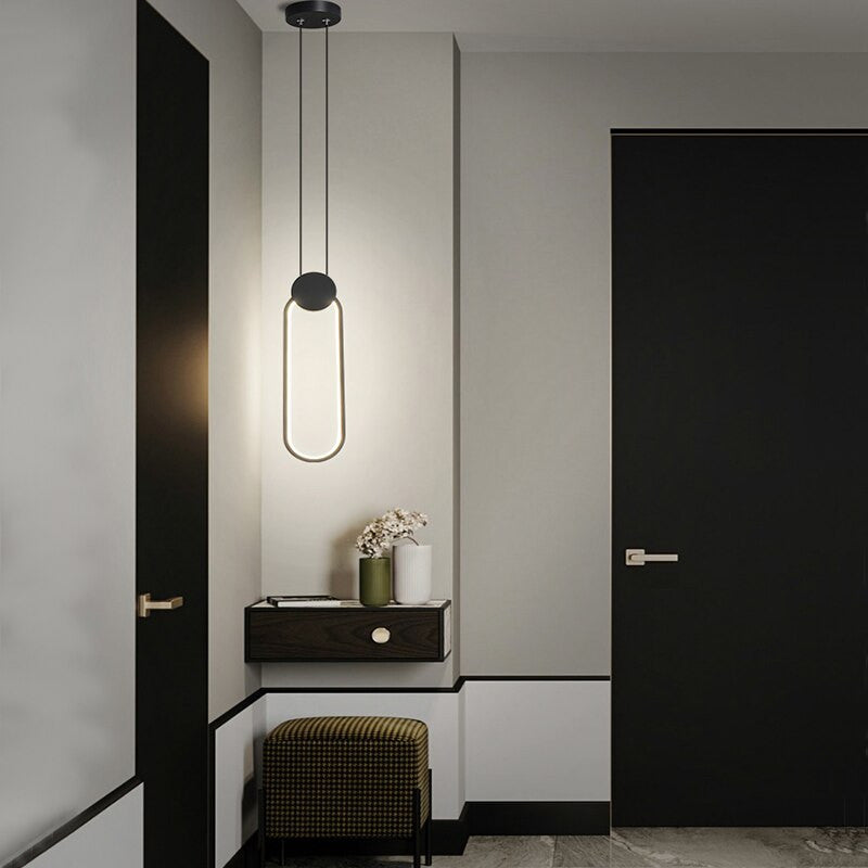 MIRODEMIÂ® Bouyon | Modern LED Minimalist Creative Long Pendant Light, Oval