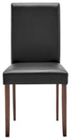 Side Dining Chair, Set of 2, Faux Leather, Wood, Black, Cafe Bistro Restaurant