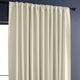 Blackout Extra Wide Vintage Textured Faux Dupioni Curtain, Off White, 100"x96"