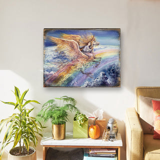 Flight to Aquarius Wall and Table Top Wooden Decor, 12x9