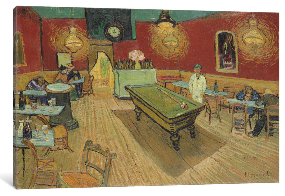 "The Night Cafe, 1888" by Vincent van Gogh, 12x8x0.75", 26x18x1.5"