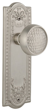 Meadows Plate Privacy Craftsman Knob, Satin Nickel
