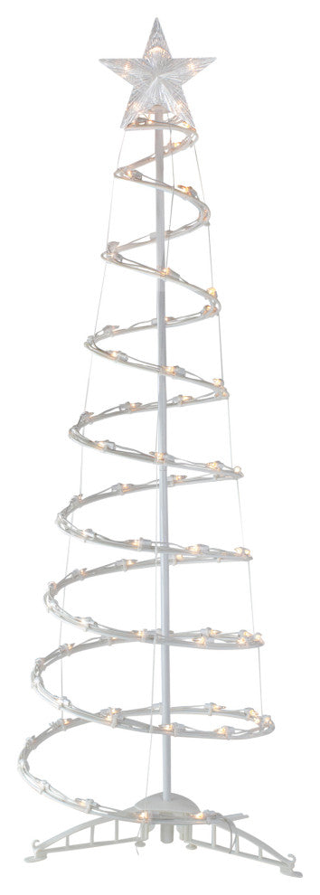 4' Lighted Spiral Cone Tree Outdoor Christmas Decoration, Clear Lights