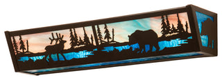 24 Wide Elk & Black Bear Vanity Light