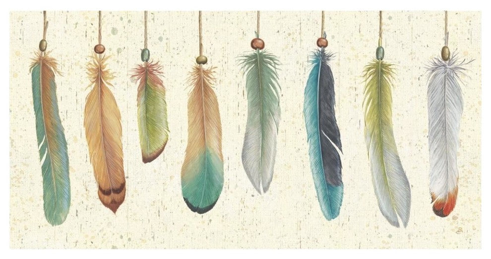 "Feather Tales VIII" Digital Paper Print by Daphne Brissonnet, 62"x32"