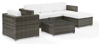 Sea Island 6-Piece Wicker Sectional Set, Gray