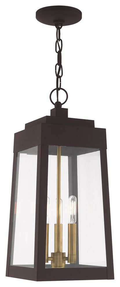 Transitional Outdoor Pendant Lantern, Bronze