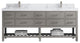 Parker 84" Double Sink Bath Vanity, Elephant Skin Gray 2" Calacatta Poanazzo