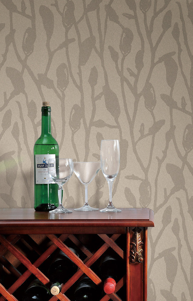 Budding Dots Wallpaper, Pebble Gray