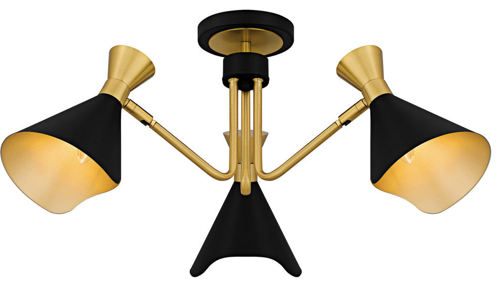 Quoizel ADN1726 Arden 3 Light 26"W Semi-Flush Ceiling Fixture / - Matte Black