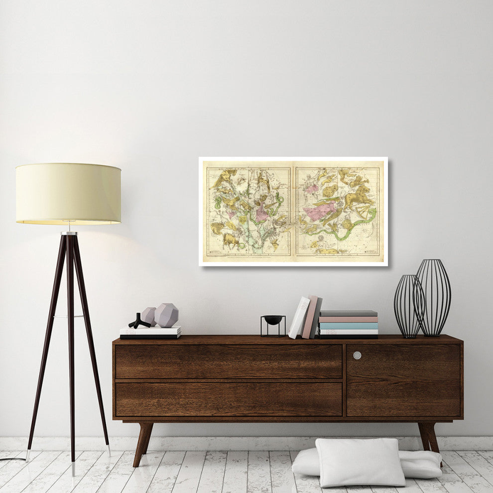 "The Constellations in April - September, 1835" Paper Art, 46"x27"