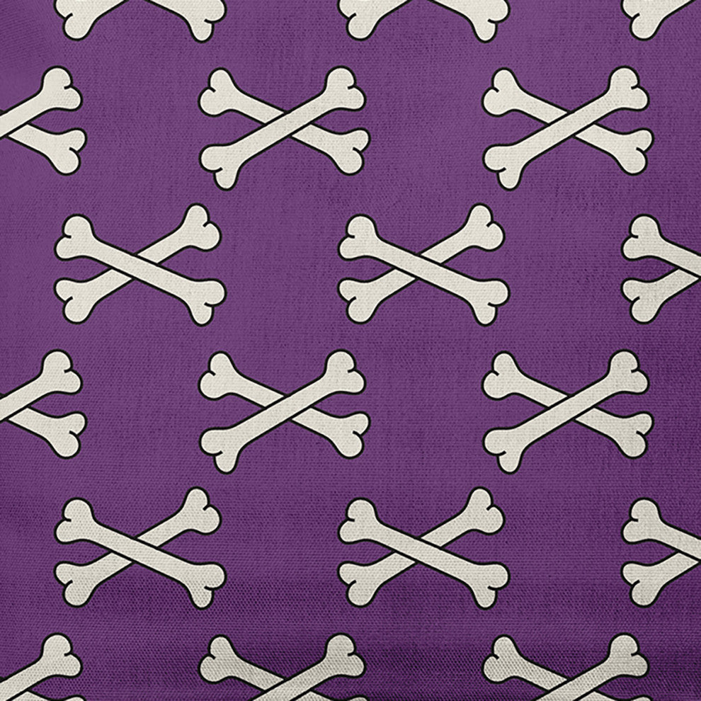 20"x20" Cross Bones Decorative Throw Pillow, Amethyst
