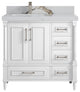 Aberdeen 36 Left Offset Bath Vanity in White 2" Calacatta Gold