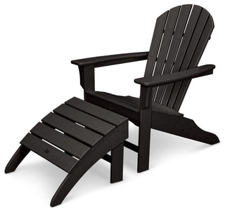 Yacht Club Shellback 2-Piece Adirondack Seating Set, Charcoal Black