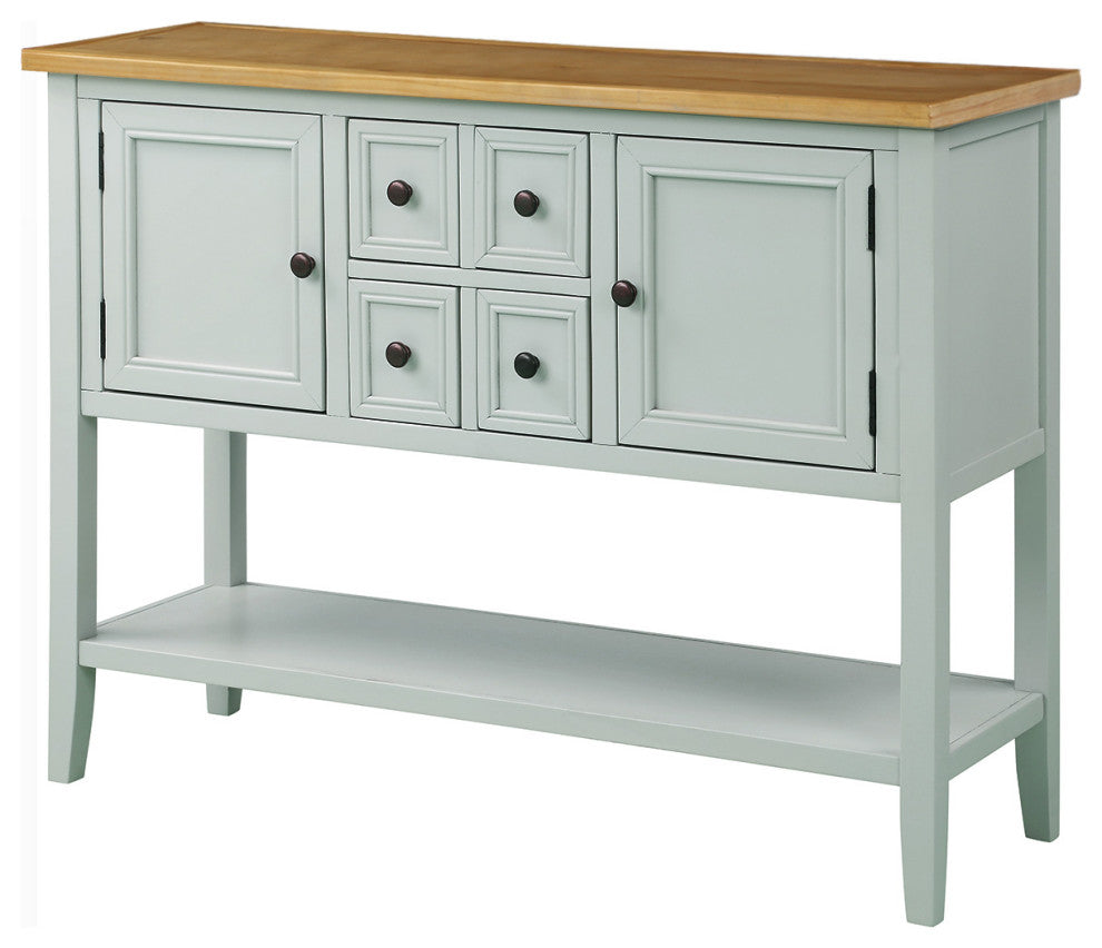 TATEUS 46" Console Table Buffet Sideboard Storage Drawers Cabinets Sofa Tables, Lime White