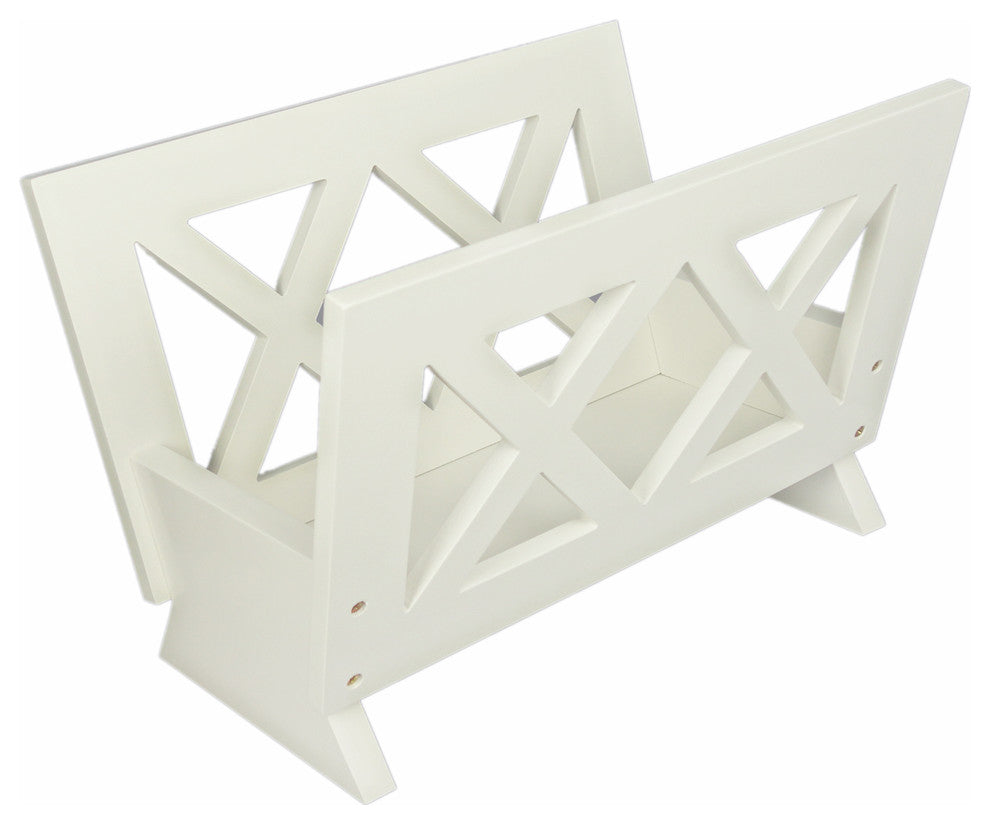 Contemporary Magazine Rack, White