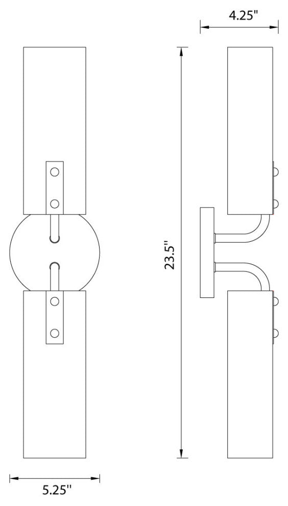Designers Fountain D259M-2WS Manhasset 2 Light 24" Tall Wall - Old Satin Brass