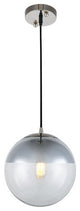 Beckett 9" 1-Light Adjustable Pendant, Polished Nickel, Clear Glass