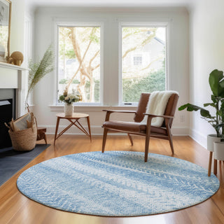 Premium Machine Washable Mayfield AMF694 Sky 8' x 8' Round Rug